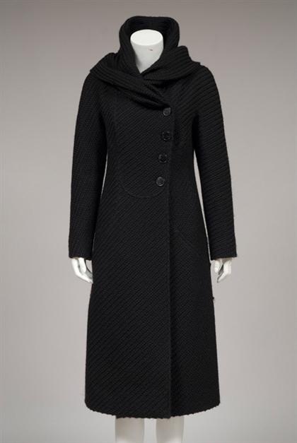 Appraisal: Valentino black boucle shawl-collar winter coat s Size small PROVENANCE