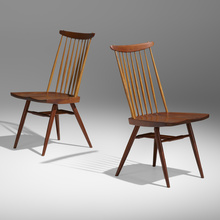 Appraisal: George Nakashima NEW CHAIRS SET OF TWO Nakashima StudioUSA American