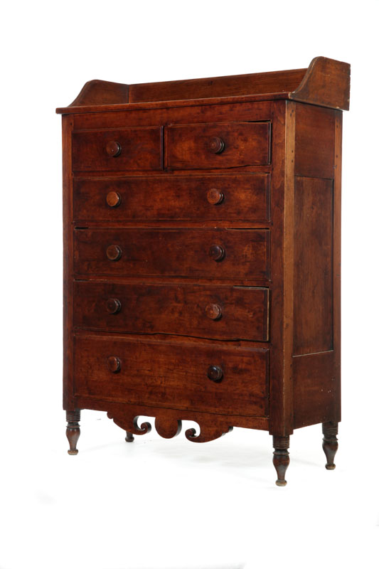 Appraisal: TALL CHEST OF DRAWERS Midwestern mid th century walnut cherry