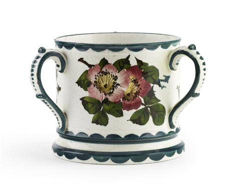 Appraisal: WEMYSS SMALL LOVING CUP CIRCA decorated with dog roses impressed