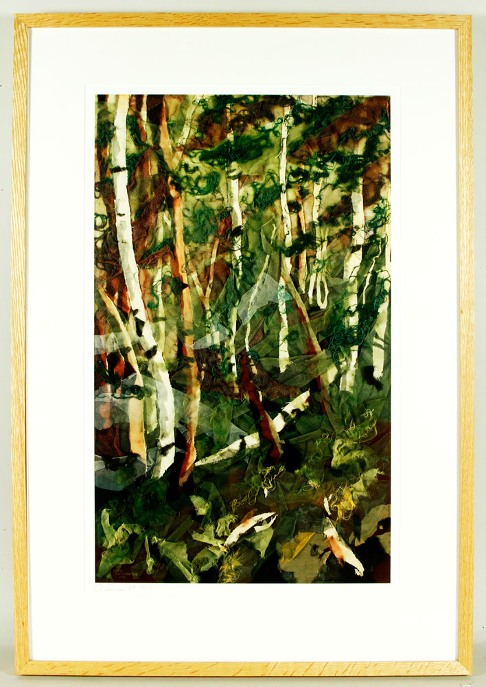 Appraisal: - Dearborn Landscape Collage Carol Dearborn Massachusetts artist landscape fabric