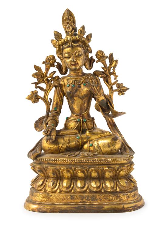 Appraisal: Sale Lot A Gilt Bronze Figure of a Bodhisattva the