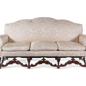 Appraisal: A William and Mary Style Walnut Sofa Late th Early