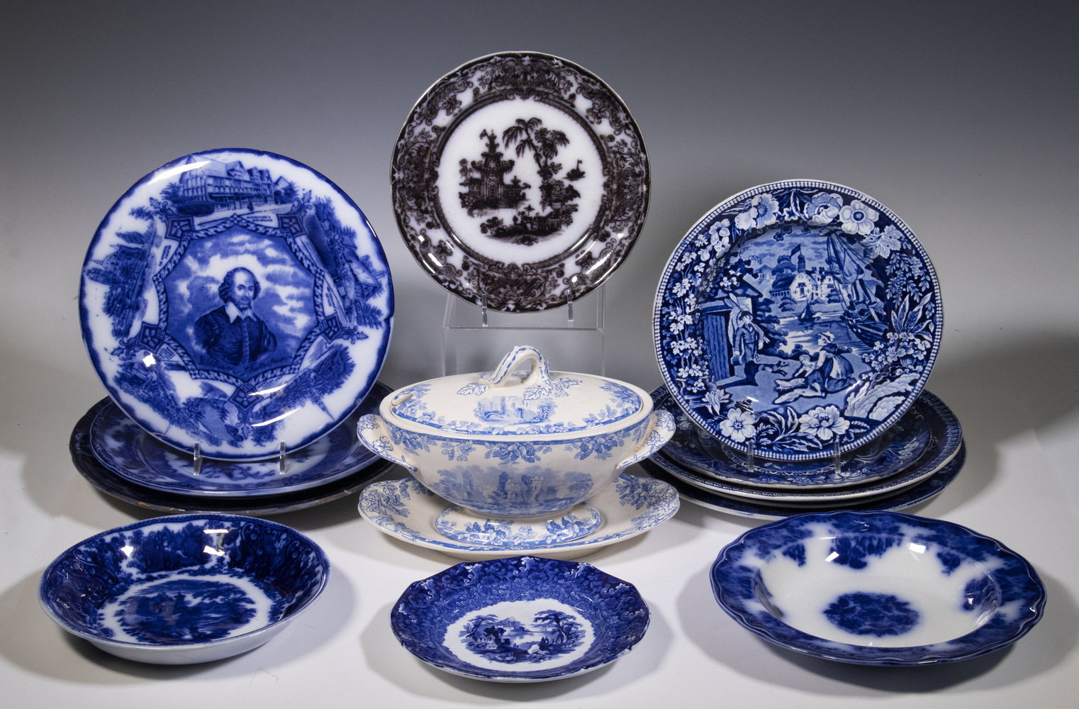 Appraisal: EARLY BLUE WHITE CHINA COLLECTION Lot of Pieces of Assorted