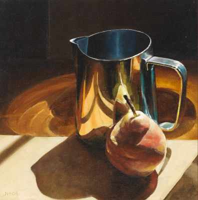 Appraisal: James Neil Hollingsworth American b Pitcher and Pear Oil on