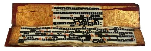 Appraisal: A rare Buddhist Kammavaca the text painted on ivory leaves