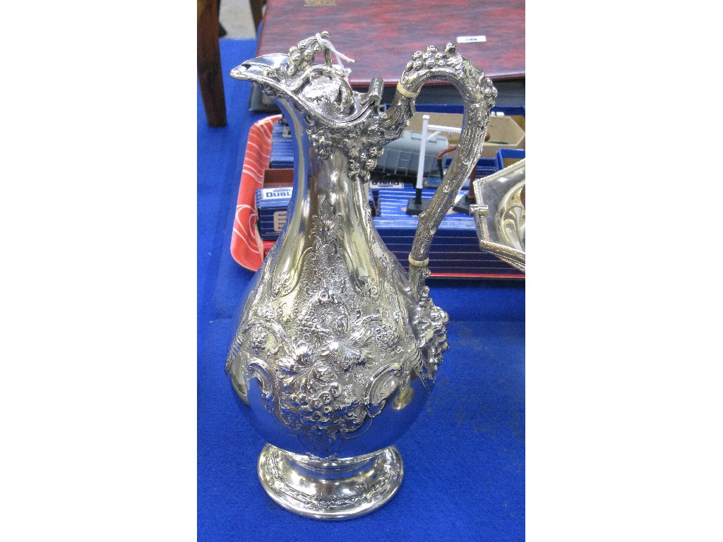 Appraisal: Silver plated claret jug