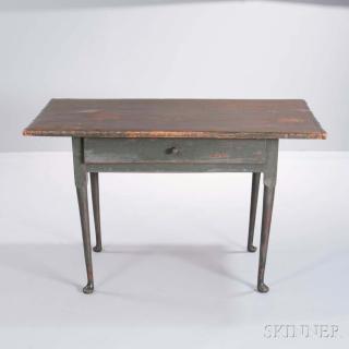 Appraisal: Green-painted Tavern Table New England early th century the rectangular