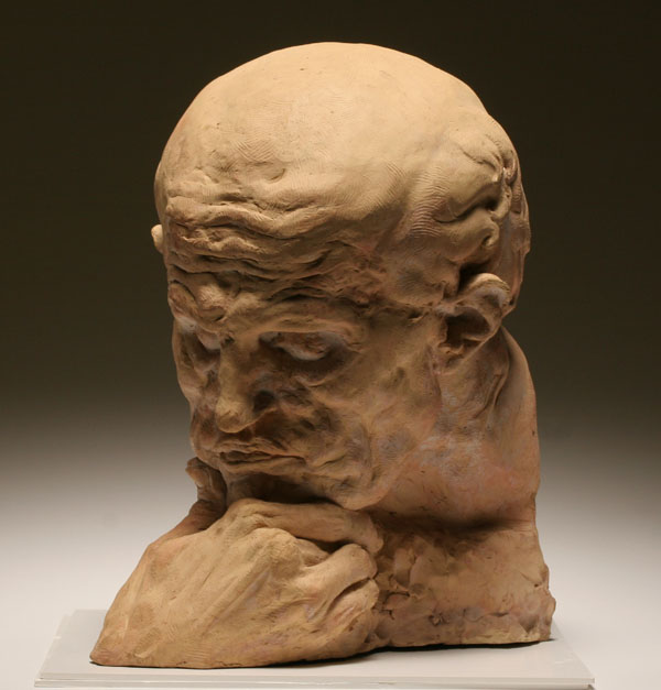 Appraisal: Edgardo Simone Italian American - Male head Clay original Large