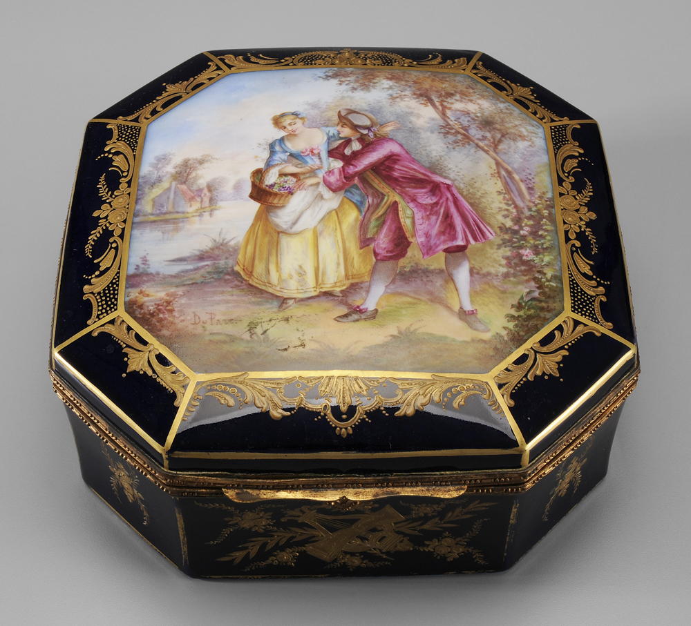 Appraisal: S vres Style Porcelain Box French late- th early- th