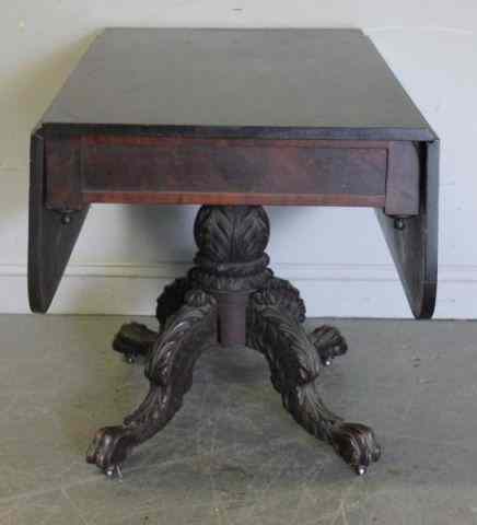 Appraisal: American Empire Hairy Paw Foot Drop Leaf TableFrom a Stamford