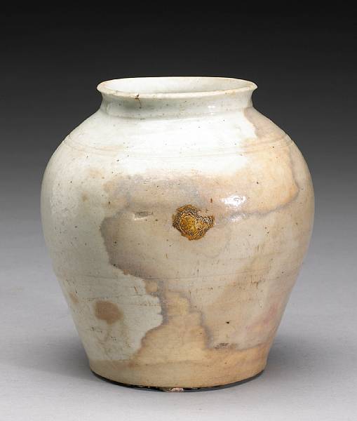 Appraisal: A white glazed porcelain storage jar Joseon Dynasty th Century