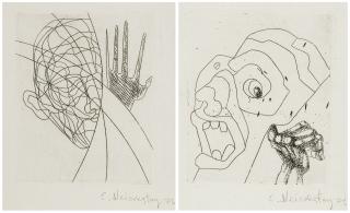 Appraisal: A PAIR OF ETCHINGS BY ERNST NEIZVESTNY RUSSIAN B A