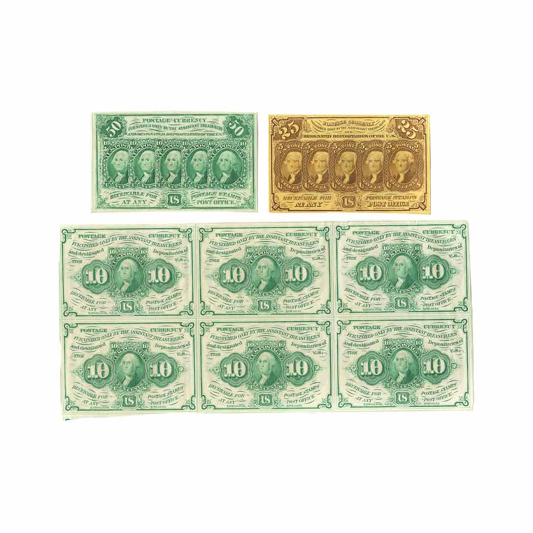 Appraisal: Postage Currency of Scott No PC - Small group of