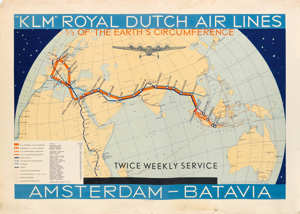 Appraisal: DESIGNER UNKNOWN KLM ROYAL DUTCH AIR LINES AMSTERDAM - BATAVIA