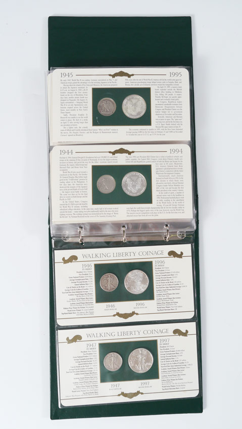 Appraisal: POSTAL COMMEMORATIVE WALKING LIBERTY COINAGE SET Silver ''Walking Liberty Coinage''