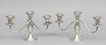 Appraisal: A Pair of Sterling Silver Candelabra Gadrooning and stylized floral