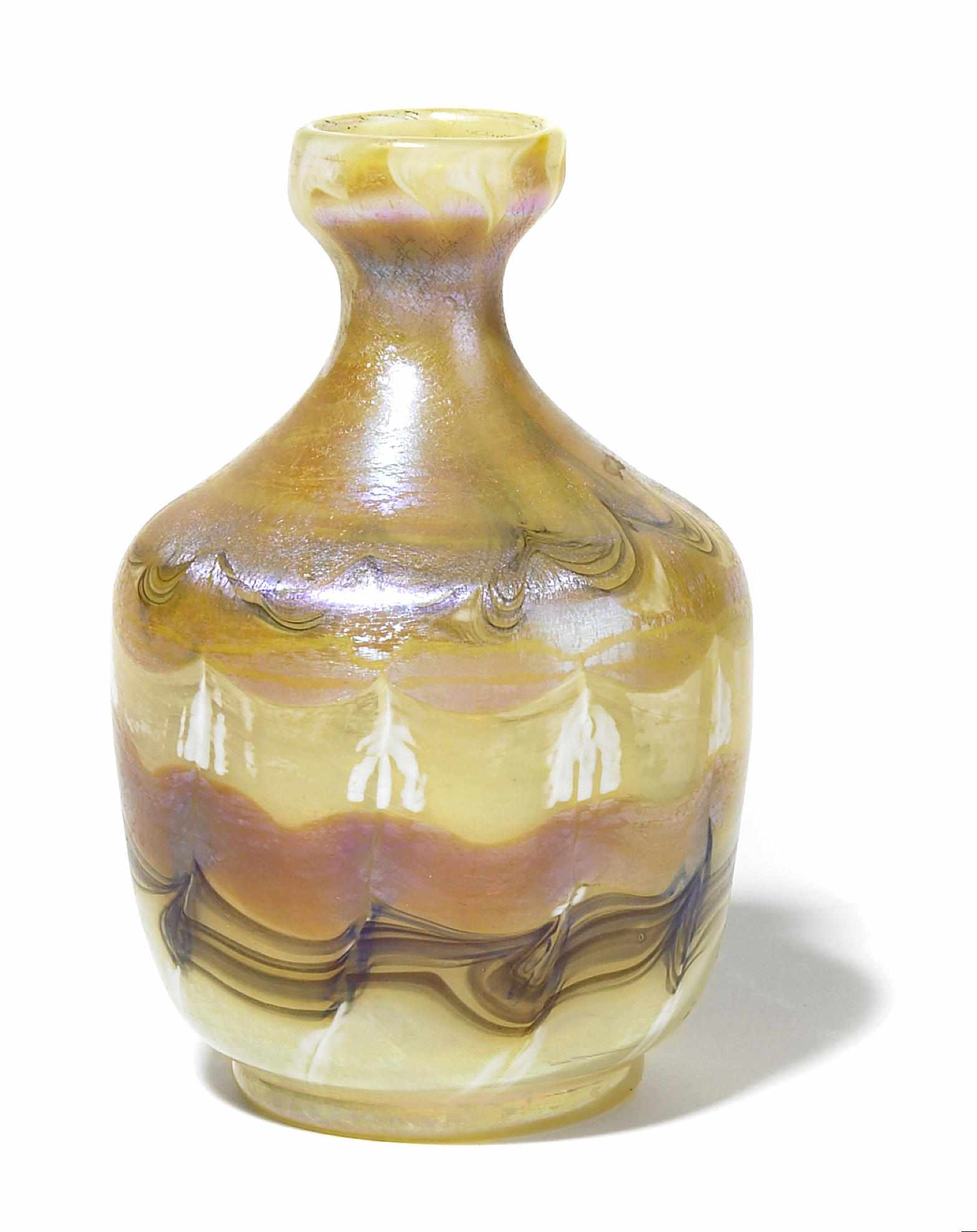 Appraisal: A Tiffany Studios Favrile decorated glass vase circa inscribed o