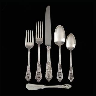 Appraisal: Wallace Rose Point Sterling Silver Flatware Service pieces including knives