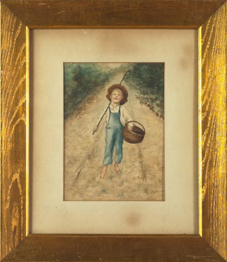 Appraisal: American School Early th Century The Little Fisherman watercolor on