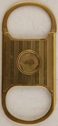 Appraisal: KT GOLD ART DECO CIGAR CUTTER INITIALED J H FOR