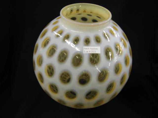 Appraisal: Butterscotch Opalescent Art Glass Globe or Shade coin spot decor