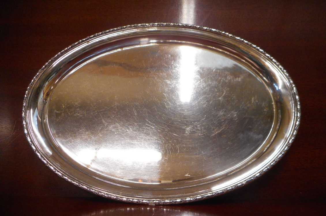 Appraisal: GERMAN FINE SILVER OVAL TRAY hallmarked silver Dimensions x Weight