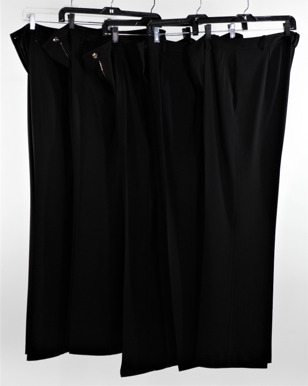 Appraisal: PC DESIGNER BLACK DRESS SLACKS SIZES - Includes four black