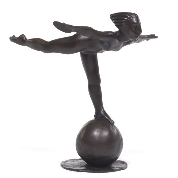 Appraisal: EDWARD POVEY BRITISH B x x Bronze sculpture of an