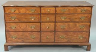 Appraisal: Charak mahogany triple dresser ht in wd in dp in