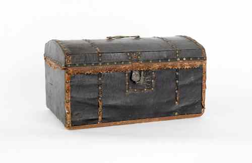 Appraisal: Hide covered box bearing the label of Henry Bender Easton