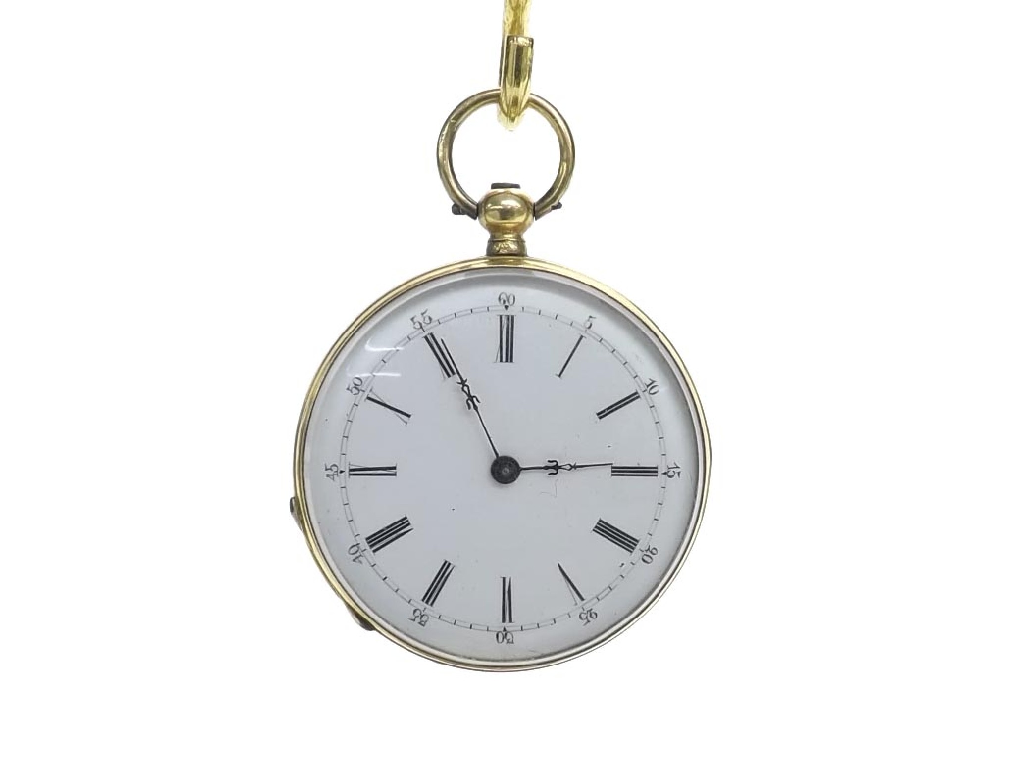 Appraisal: Attractive Continental k and enamel fob watch the dial with