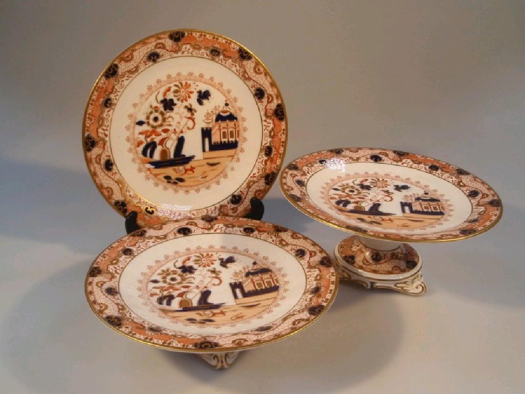 Appraisal: A late thC Grainger Co Worcester dessert service decorated in