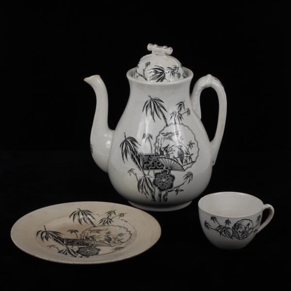 Appraisal: Three piece English Ironstone Transfer tea set in aesthetic movement