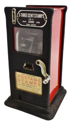 Appraisal: Metal three-cent postage stamp machine marked -Three Cent Stamps For