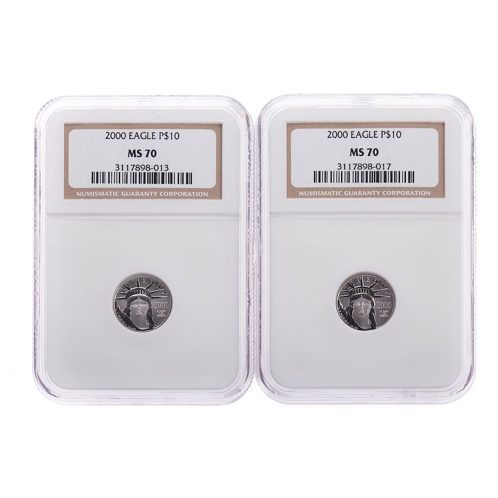 Appraisal: Pair of Platinum th Oz NGC MS- These have a