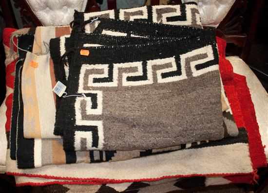 Appraisal: Four assorted native American woven blankets Estimate - No condition