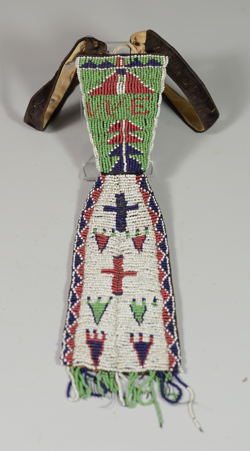 Appraisal: Beaded Native American necktie in the style of white man's