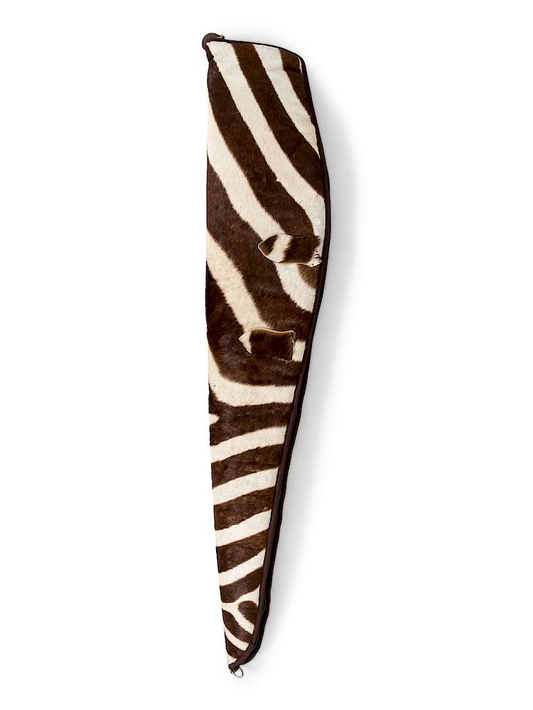 Appraisal: A Zebra Skin Rifle Carrying Case Length inches A Zebra