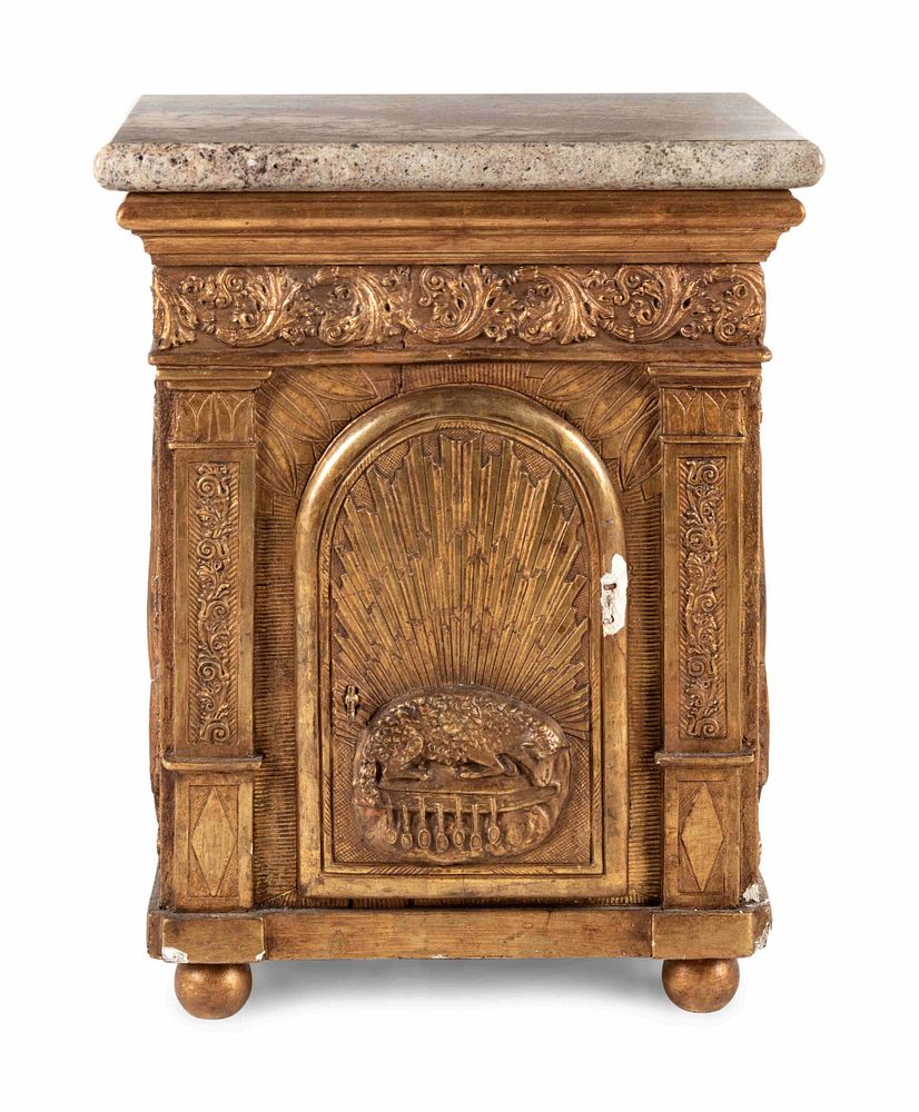 Appraisal: A Continental Carved Giltwood Tabernacle A Continental Carved Giltwood Tabernacle