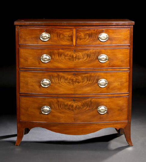 Appraisal: Regency Mahogany Bowfront Chest first quarter th century and later