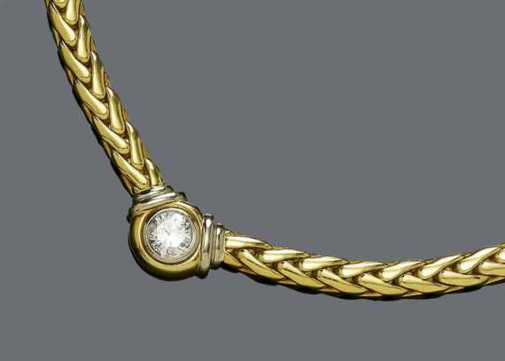 Appraisal: DIAMOND AND GOLD NECKLACE BUCHERER Yellow and white gold g