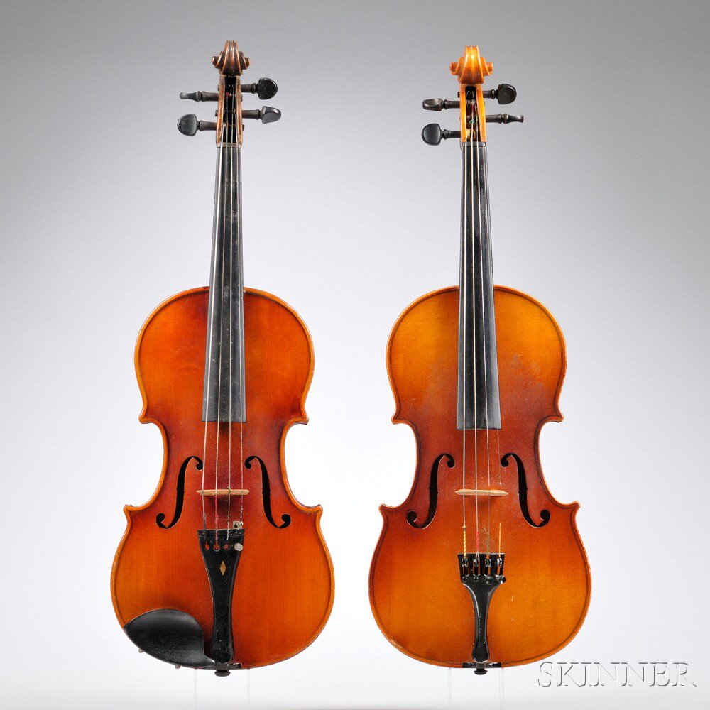 Appraisal: Two Violins one labeled KARL HOFFNER one labeled PAUL ALDEN