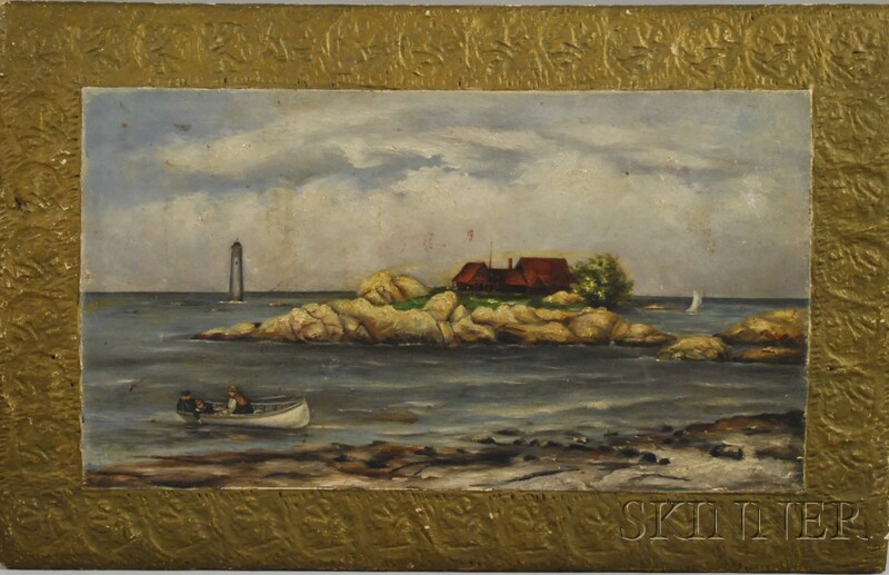 Appraisal: th Century American School Double-sided Oil on Board Depicting an