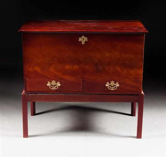 Appraisal: George III style mahogany mule chest on stand early th