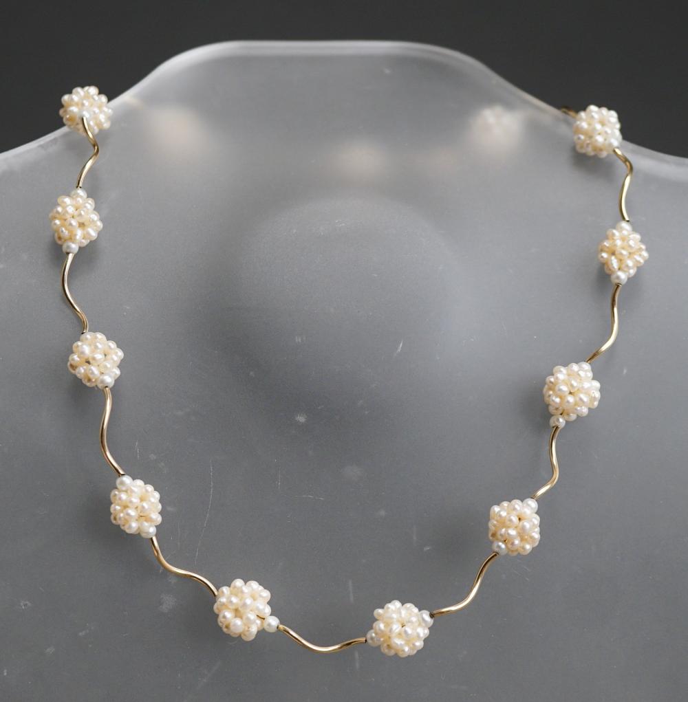 Appraisal: -Karat Yellow-Gold and Freshwater Pearl Necklace gross dwt L