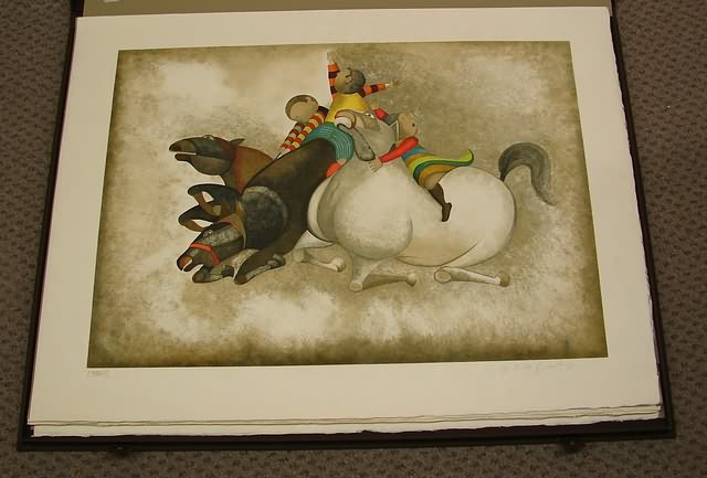 Appraisal: Portfolio of six lithographs scene of animals x image size