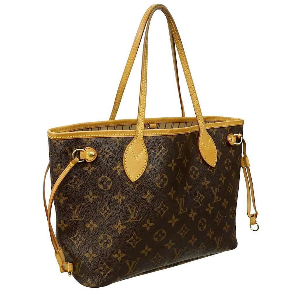 Appraisal: Louis Vuitton Brown Monogram Canvas Neverfull PM Louis Vuitton Brown