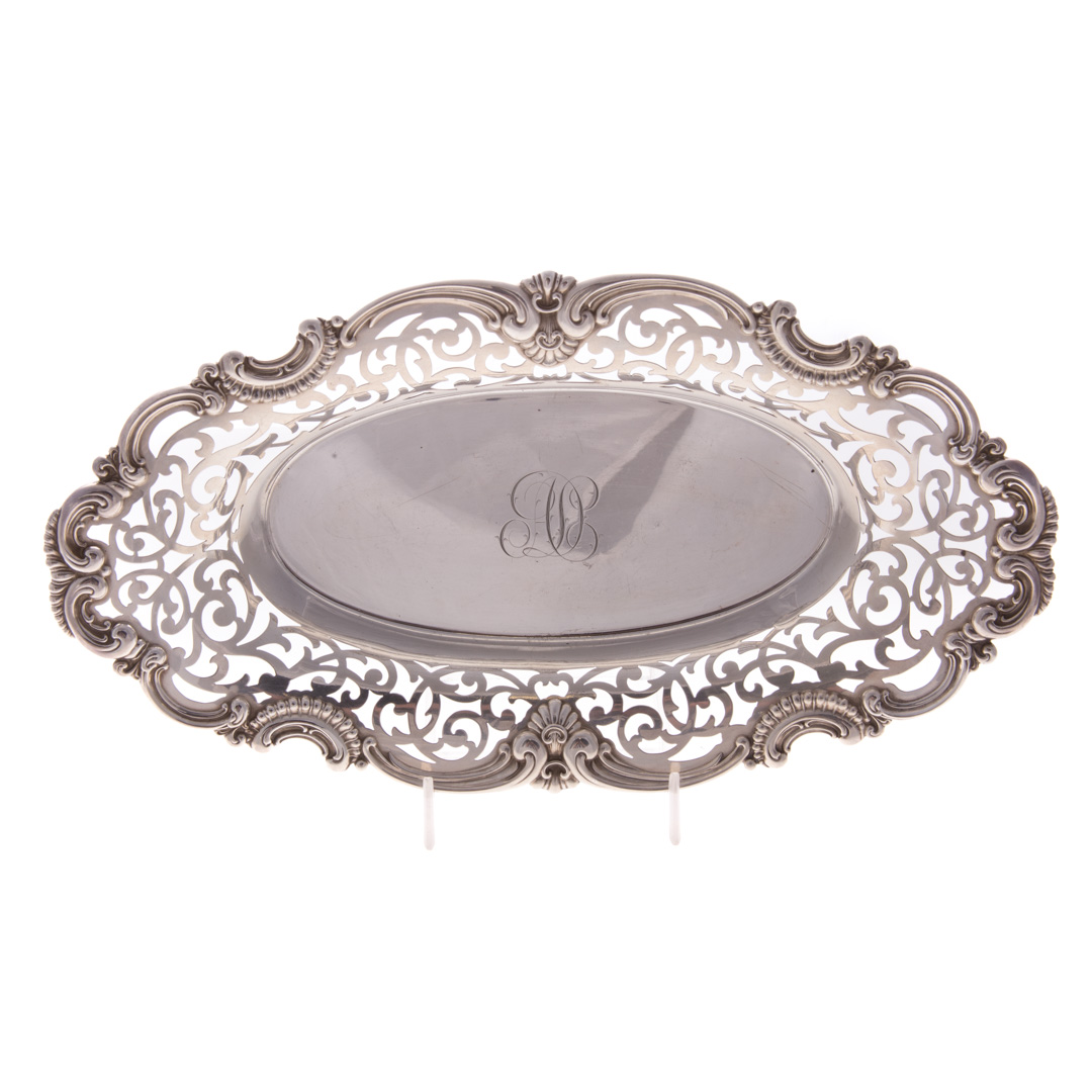 Appraisal: Art Nouveau sterling oval bread tray by Whiting late th