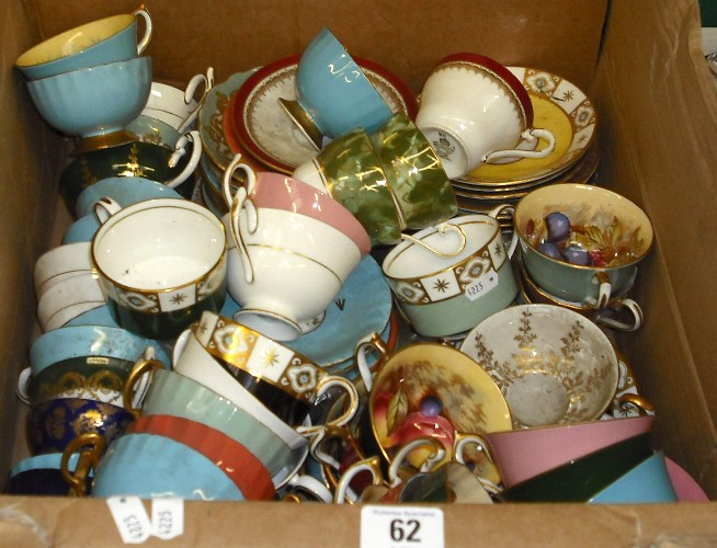 Appraisal: Tray Of Assorted Aynsley Fine bone China cups Saucers in